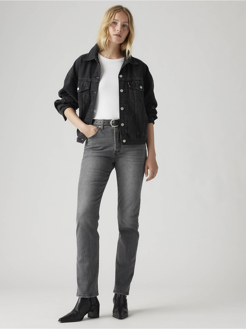 Levi’s 501 Original Fit women jeans. Color pretty pleasing black. Size 26x32 NWT